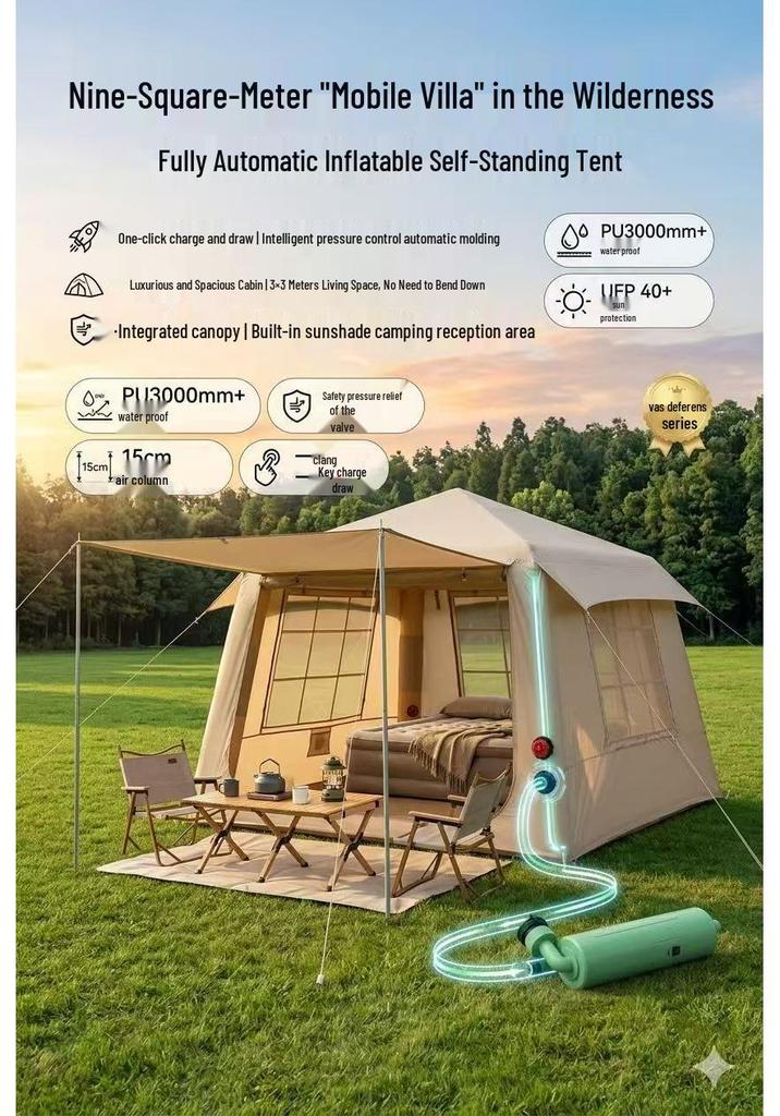 Automatic Windproof & Rainproof Inflatable Multi-Person Camping Tent