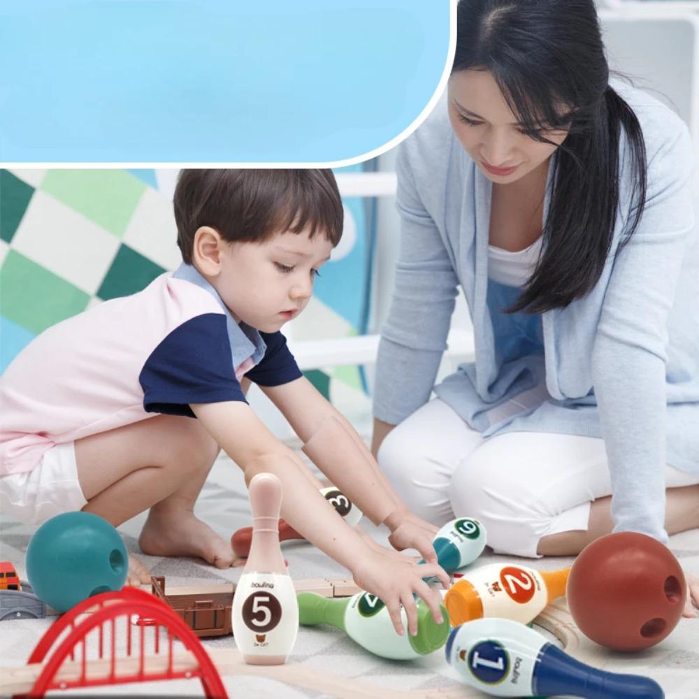 Children Digital Cognitive Montessori Bowling Ball Toys Kindergarten Indoor Leisure Sports Parent-child Interaction Toddler Toys