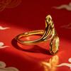 Vietnam Sand Gold Floral Wedding Ring for Women - Classic Fashion Jewelry