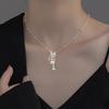 Women Necklace Cocktail Glass Shape Charm Necklace with Olivine Inlay Adjustable Length Weddings Parties