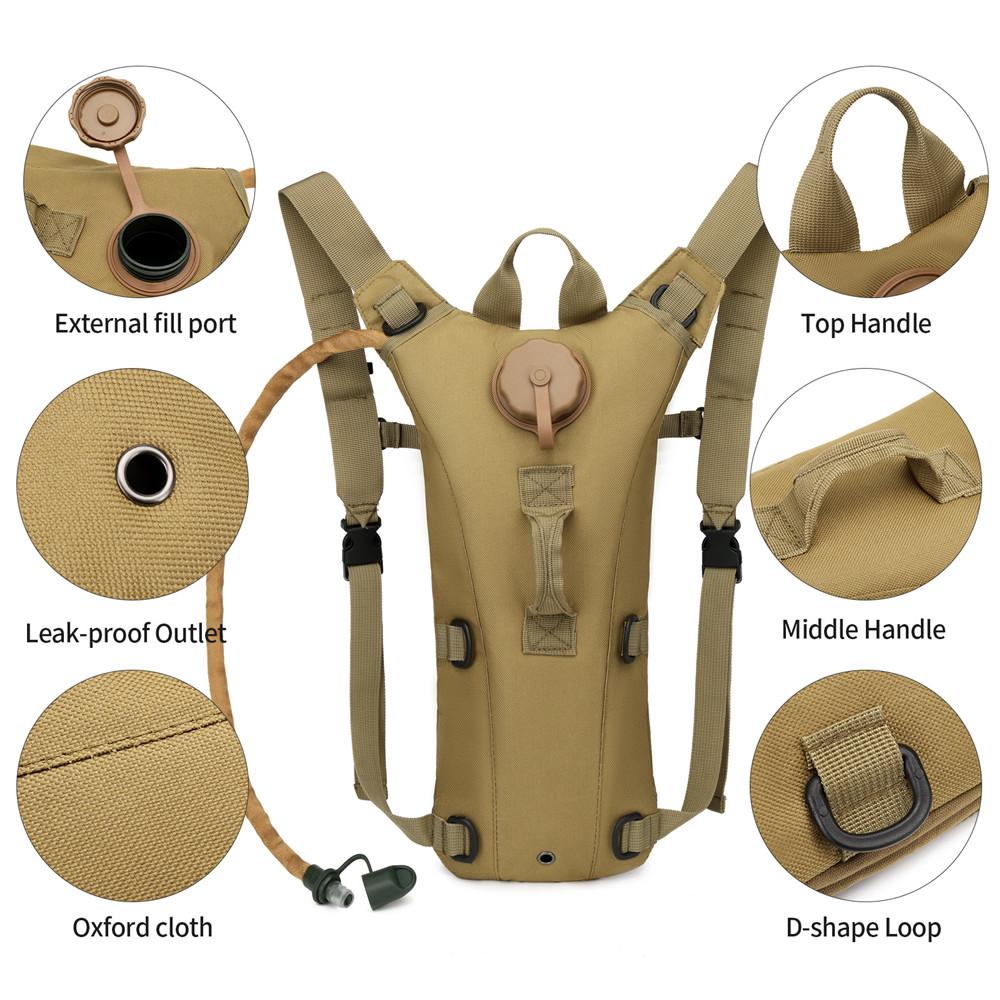 Sport Trinkrucksack Rucksack Wasserdichtes Nylon Wasserbeutel mit 3l Blase für Wandern Radfahren Klettern Outdoor Sportausrüstung