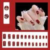 24 pezzi di diamanti scintillanti rosso vino, nail art vibrante di Capodanno, polvere d'oro scintillante, nuovo diamante che indossa un'armatura