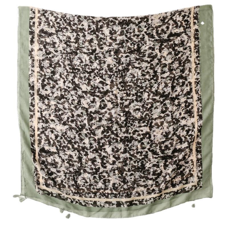 Suya Japanese Style Fresh Cotton And Linen Hand Felt Scarf, Silk Scarf, Bali Gauze Ripple Ink Painting, Travel Shawl, Silk Scarf For Women