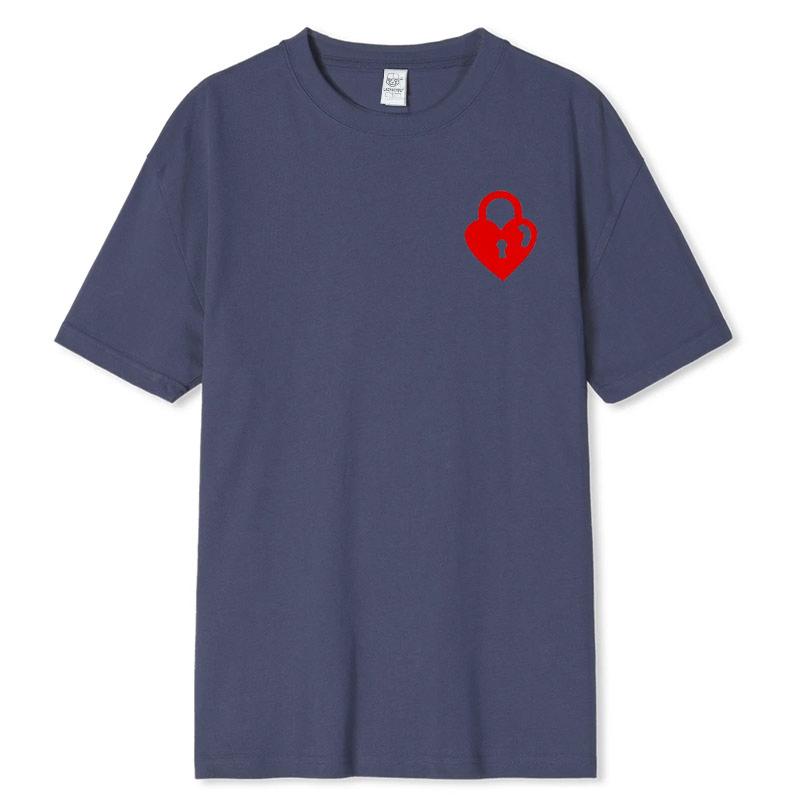 Lustige Herzschloss und Schlüssel passende Partnerhemden Hochzeits paar Valentinstagsgeschenk Valentinstag Liebe Unisex Erwachsene Baumwoll Tops