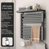 90° faltbarer elektrischer Handtuchhalter intelligenter Heiz-Trockenständer Badezimmer Aluminiumlegierung Handtuchaufbewahrungsständer
