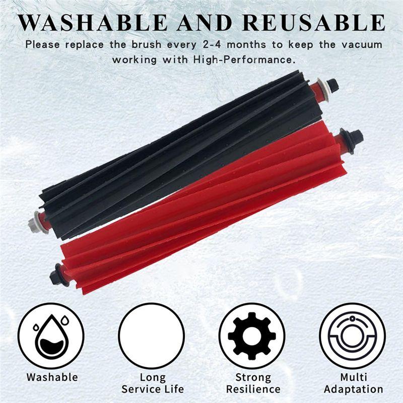 ABUL-Double Roller Brush For Roborock S8 Maxv Ultra G20s Robot Vacuum Replaceable Accessories Washable Main Brush