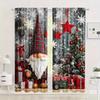 Set Of 2 Santa Claus Printed Curtains Christmas Decorations Bedroom Living Room Home Decoration Curtain For Sitting Made Polyester