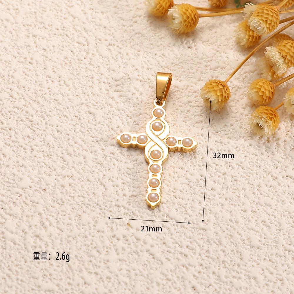 Europe and the United States hot-selling stainless steel cross collection pendant slightly inlaid zircon personality retro versatile