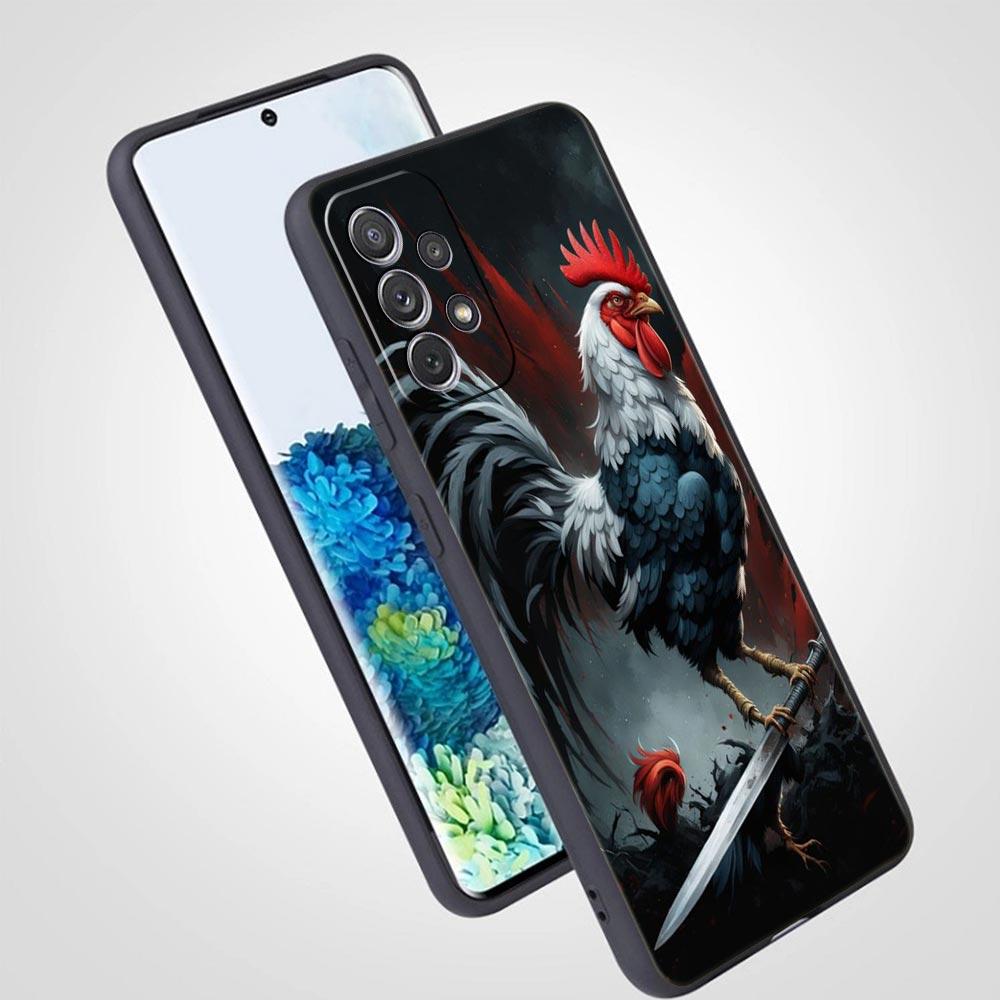 Cock Rooster Chicken Phone Case For Samsung Galaxy A17 A07 A55 A35 A25 A15 A05 A33 A31 A23 A21s A13 A41 A73 A53 A51 A71 5G Cover