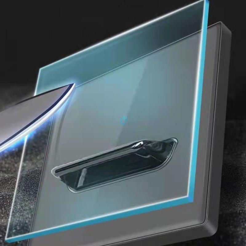 Upgrades Toggles Resets Electrical Switches Panel Hardened Glass Cover Strong Design Wall Mounted Accessory for Household