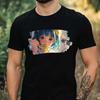 T-Shirt Herren Anime Girl mit Katze Motiv Baumwolle Größe XS bis 5XL
