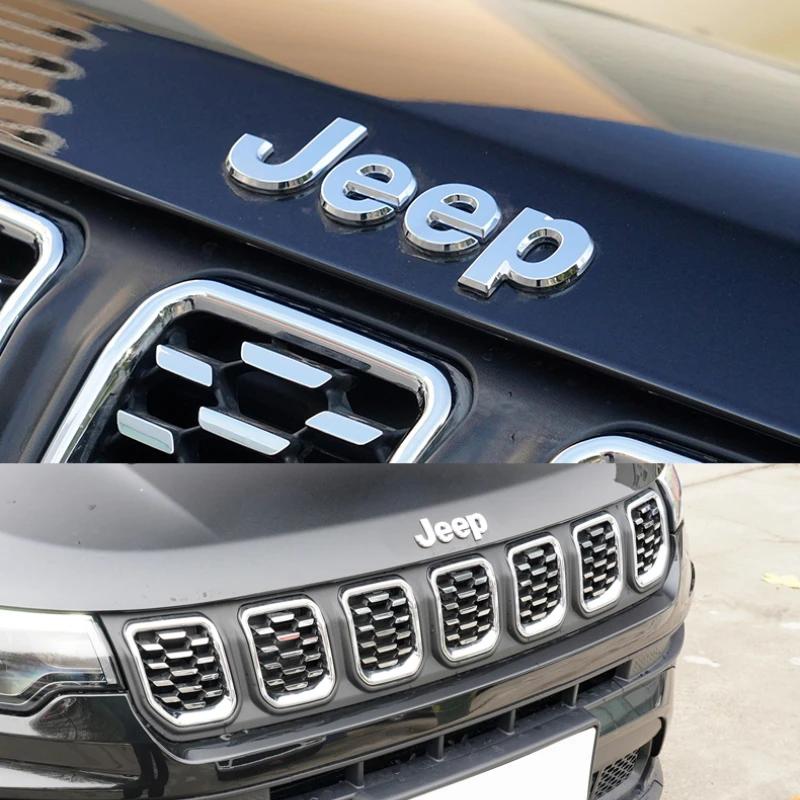 Car Front Rear Emblem for Jeep Wrangler JK JL Compass Renegade Grand Cherokee Commander Patriot Liberty Side Trunk Logo Stickers AMS1