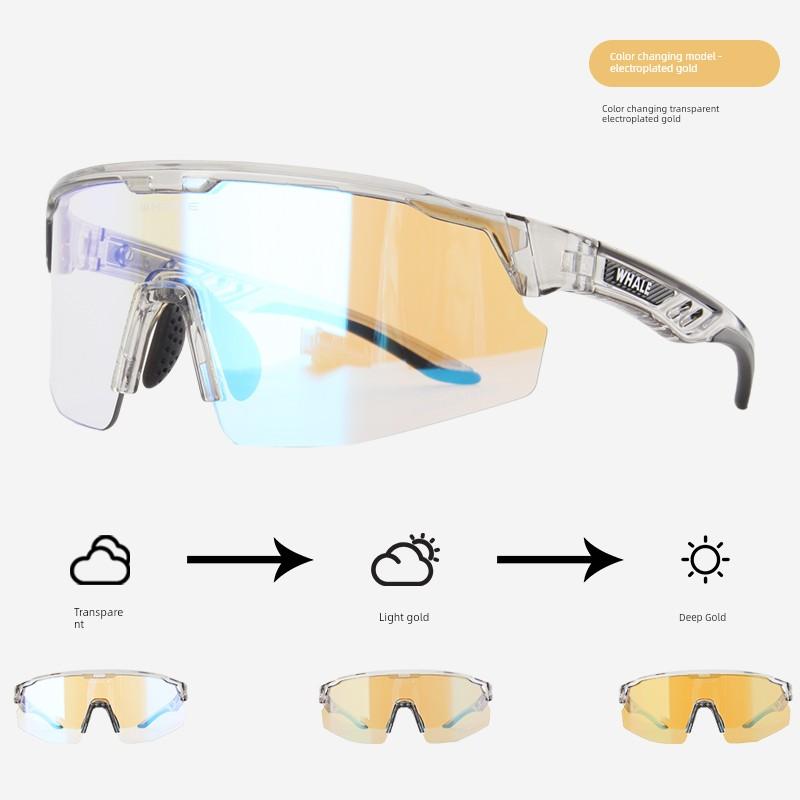 Whale R6 Polarized Color-Changing Cycling Glasses for Men, Day and Night Use, Anti-Uv, Windproof Sunglasses, Eye Protection