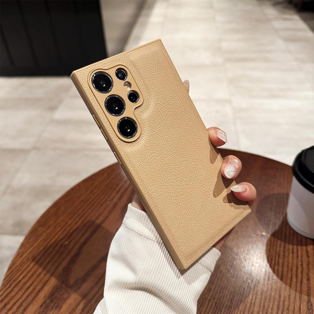 Funda Protectora con Textura de Cuero para Samsung S23/S24/S25+/S26 - Funda de Teléfono de Cobertura Total para Verano