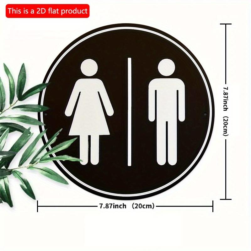 2d Flat 20*20cm, "Men's and Women's Bathroom Logo" Wall Decoration, Classic Style Circular Wooden Logo, Indoor Wall Decoration, Classic Bathroom Logo.