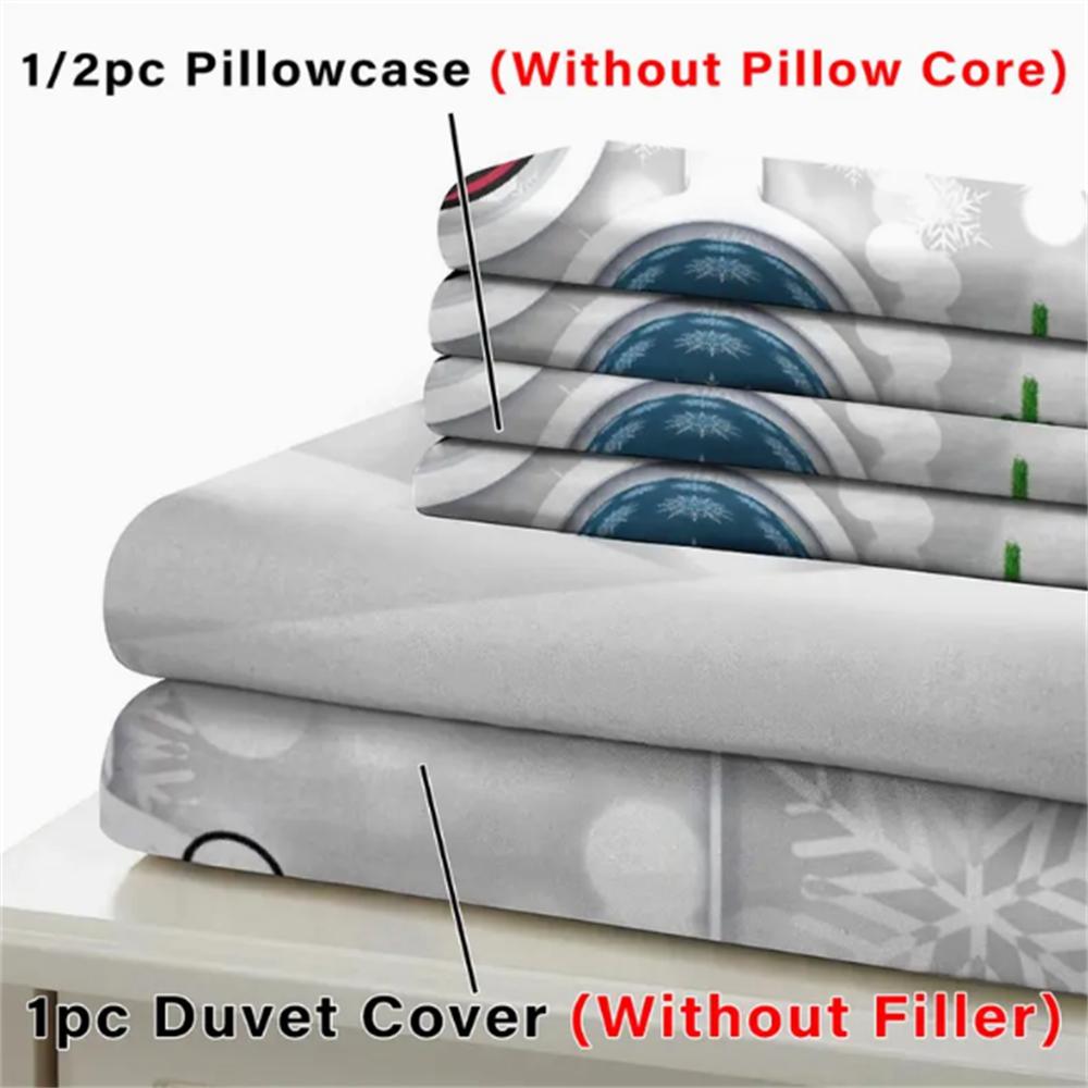 3D Digital Print Christmas Bedding Set, 2/3 Piece Duvet Cover Soft Polyester Sheet Set With Zipper Closure Bedding Set