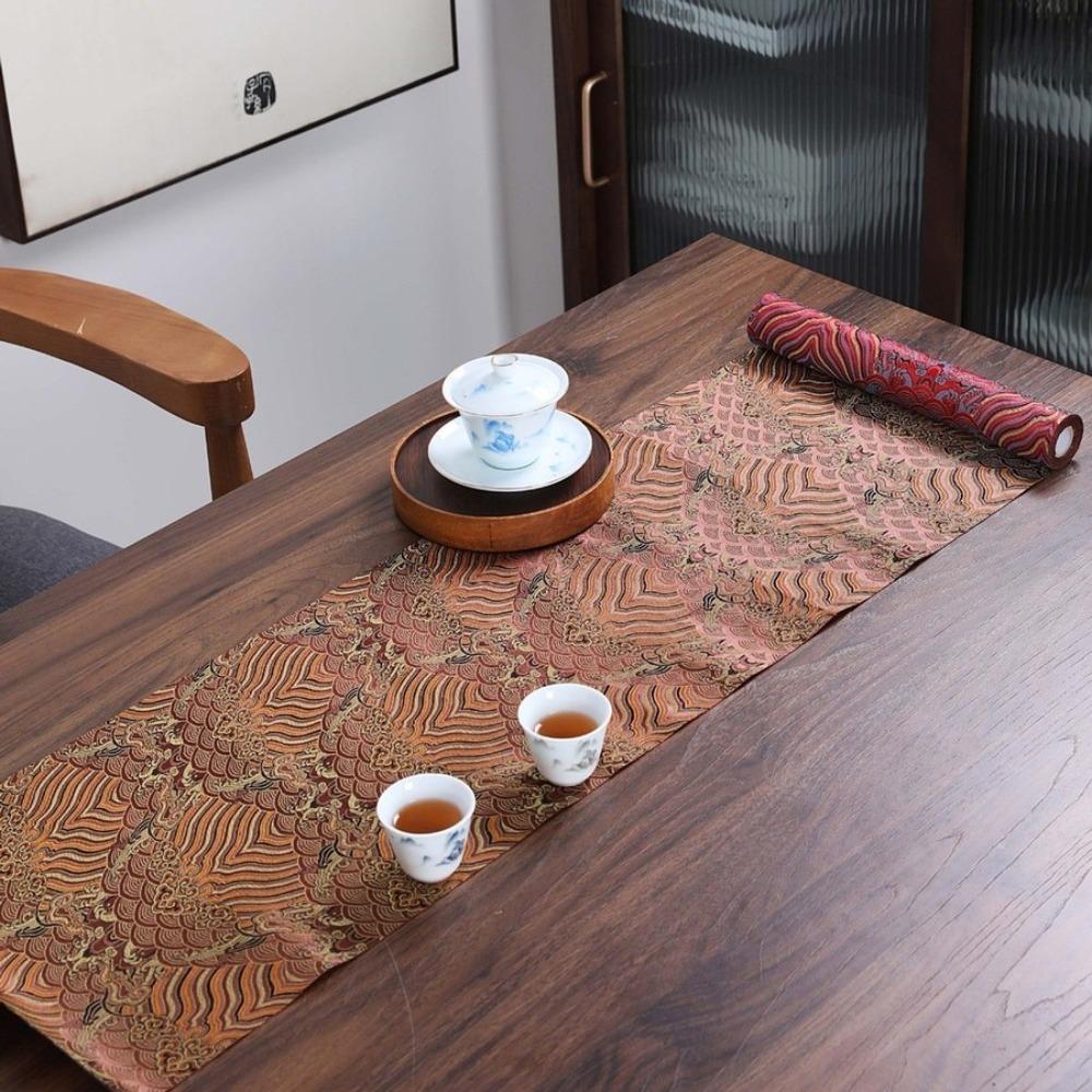 Elegant Brocade Tea Mat Retro Dry Pour Tea Towel Creative High-End Tablecloth Living Room