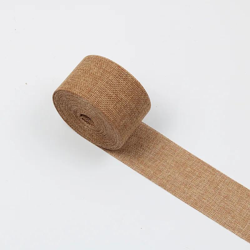 10M DIY Rustic Jute Ribbon Colorful Woven Linen Ribbon Burlap Hemp Fabric Hessian Hemp Cloth Christmas Wedding Decor linen rolls