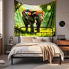 Boho Chic Wall Tapestry With Moon Phase Floral Starry Sky Design Bedroom Yoga Studio Decor
