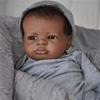 19inch Dark Skin Lanny Bebé Reborn Dolls Handmade Painted African Reborn Baby With Rooted Hair Doll Toys Muñecas Para Niñas