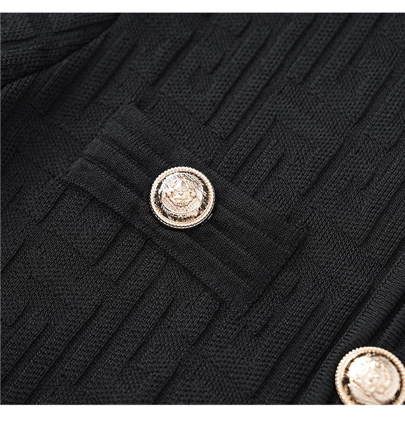 Exquisite Jacquard Knitted Petite A-line Dress - Slimming Women's Clothing