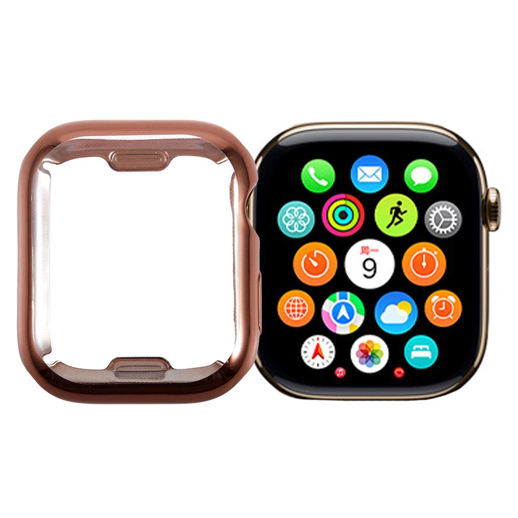 For Apple Watch Series 9/8/7 45mm Watch Case Electroplating Full Coverage TPU Protective Cover
