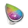 Natural Rainbow Solar Quartz 925 Sterling Silver Jewelry Ring Size 8 K5s55