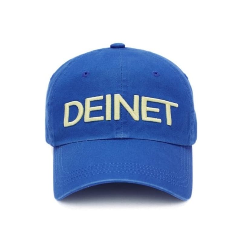 DEINET DEINET WASHED LOGO CAP IN BLUE
