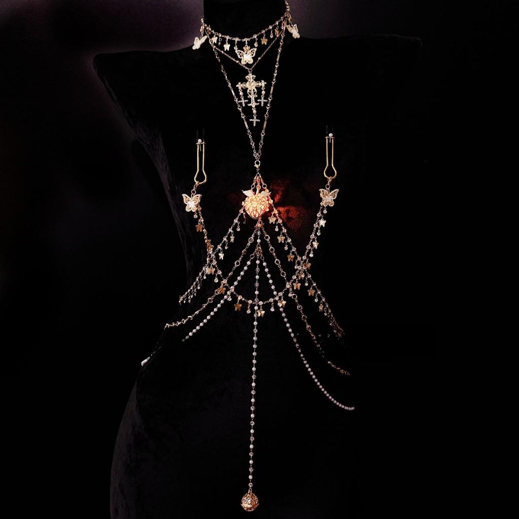 Nipple Clip Breast Stimulate Bondage Restriction Luxurious One-piece Sparkling Diamonds Glowing Night Light Anal Plug Sex Toys