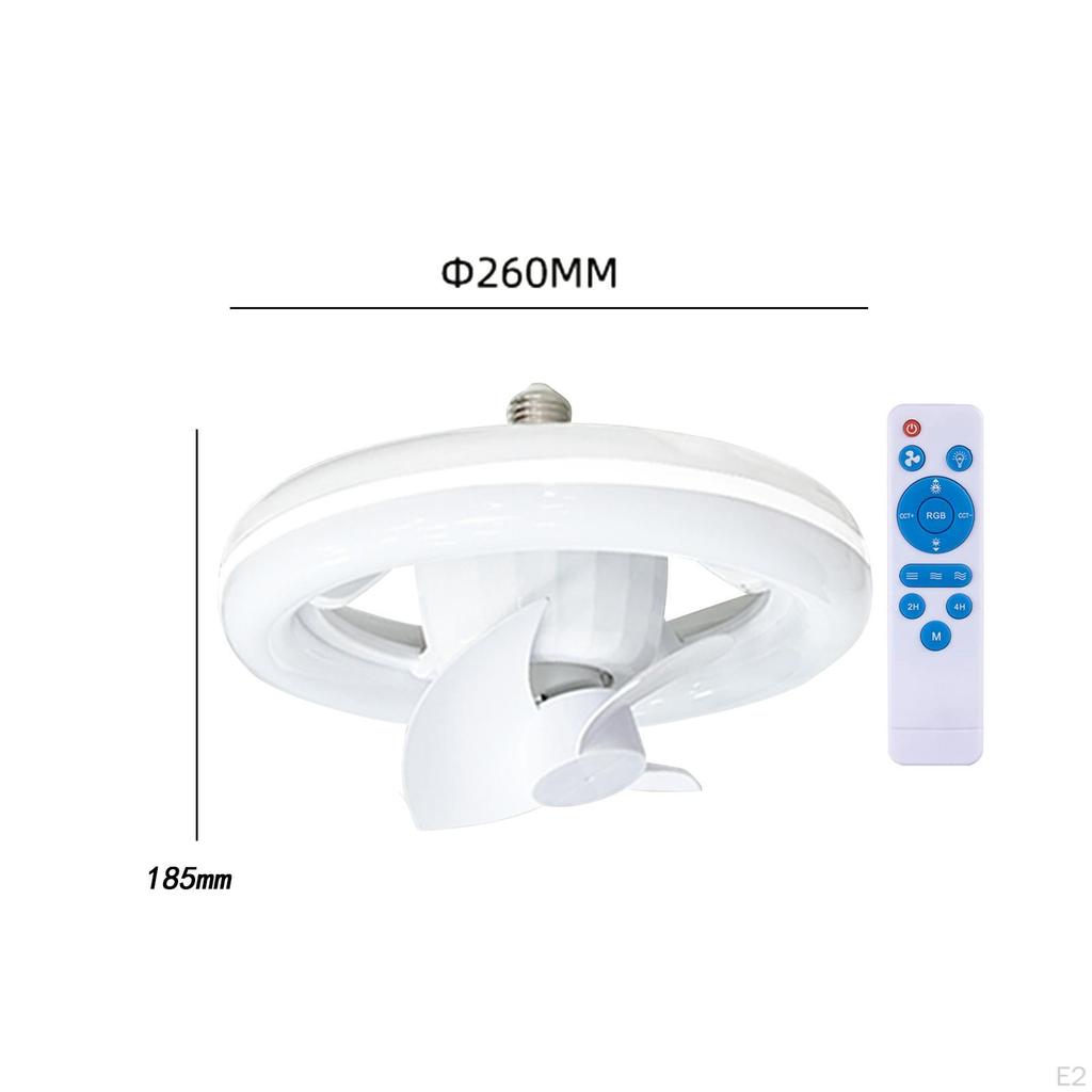 Ceiling Fan with Light, Lamp, E27 Base Dimming LED Light for