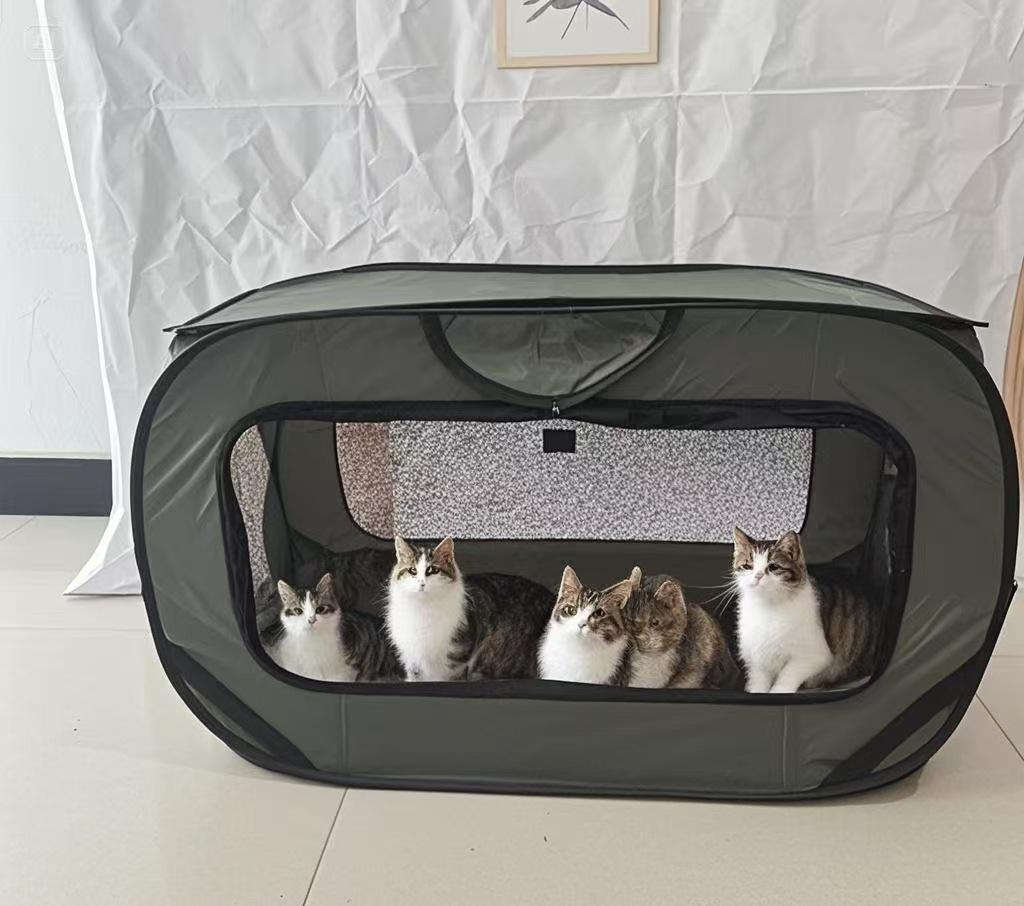 Foldable Scratch-Resistant Oxford Cloth Portable Dog Kennel for Car and Outdoor Use
