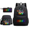 Rhythm box peripheral schoolbag sprunki cartoon starry sky backpack 3-piece set
