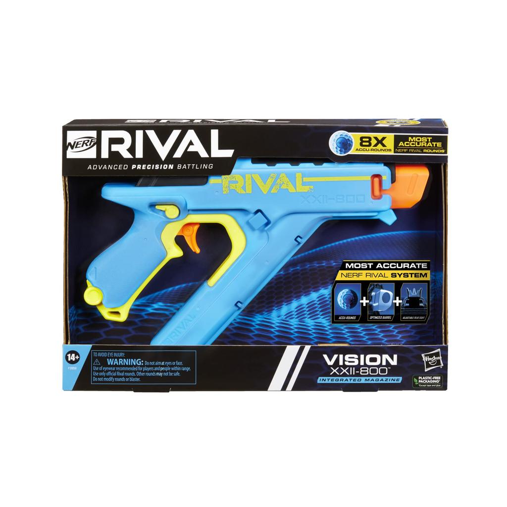 NERF Rival Vision XXII-800 Blaster, the Most Accurate Rival System, with Adjustable Sights and an Integrated 8 Rival Accurate Rounds