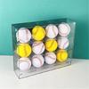 Space Saving Acrylic Sports Balls Display Stand Wall Mounted Clear Rack for 12 Slot Baseball Table Tennis Storage Box