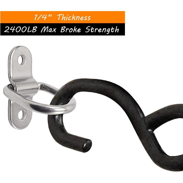 D-Ring Tie Downs Anchor1/4” Heavy Duty Surface Floor Mount Lashing Rings 2400 Lbs Cargo Trailers Load-Bearing Hangers Bracket (Pack Of 12)