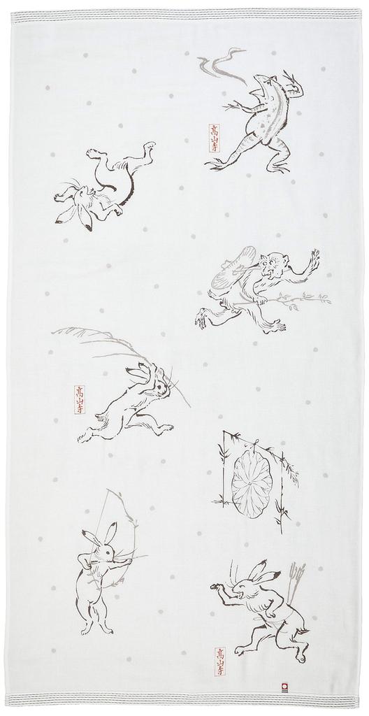 Marushin Osuška Kozanji Temple Certified Choju Jinbutsu Giga 60 x 120 cm Yugi Made in Japan Bavlna Imabari Certified Ručník 0525006400 100%