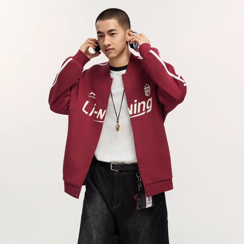 Li Ning Sports Life Collection Baseball Jacket Unisex Bicycle Red AWDV371-6