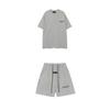 Základy 3D Silikonový Potisk Bavlněné Tričko Šortky Set Unisex Volný Streetwear Outfit