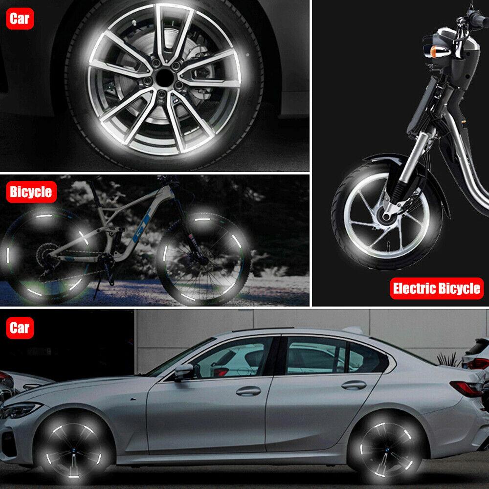 5/20pcs Car Wheel Hub Reflective Sticker Tire Rim Reflective Strips Luminous Sticker for Night Driving Car-Styling Accessories