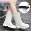 Fashion classic rain shoes women's high rain boots rainy day outdoor travel thickened non-slip waterproof shoes women's rubber shoes British boots