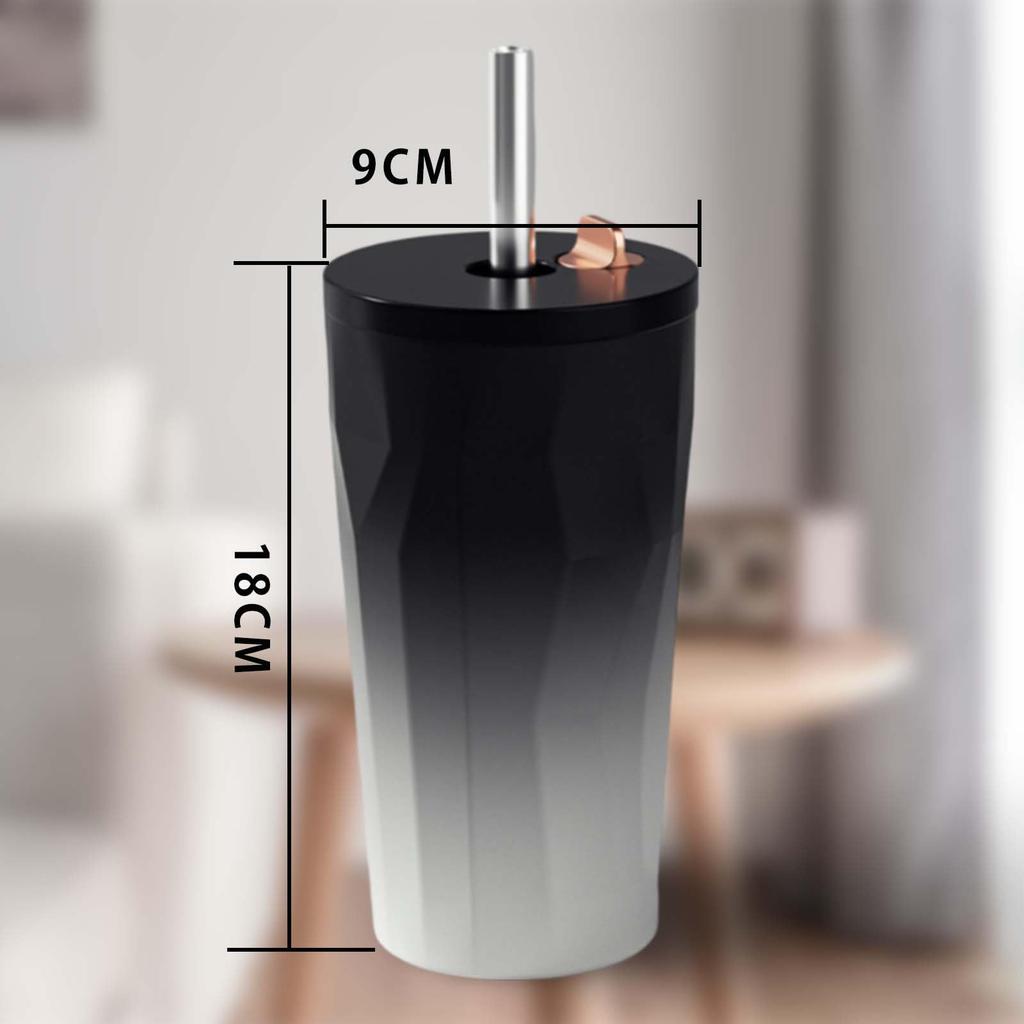 Thermal Mug with Suction Stainless Steel Wide Pops Up Automatically When the Suction Tube Is Vacuum Insulation Effect for 6 Suitable for Various Color