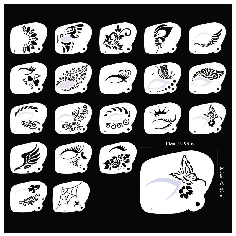 Body Face Paint Stencils Children Boy Girl Party Fun Painting Dinosaur Car Crown Love