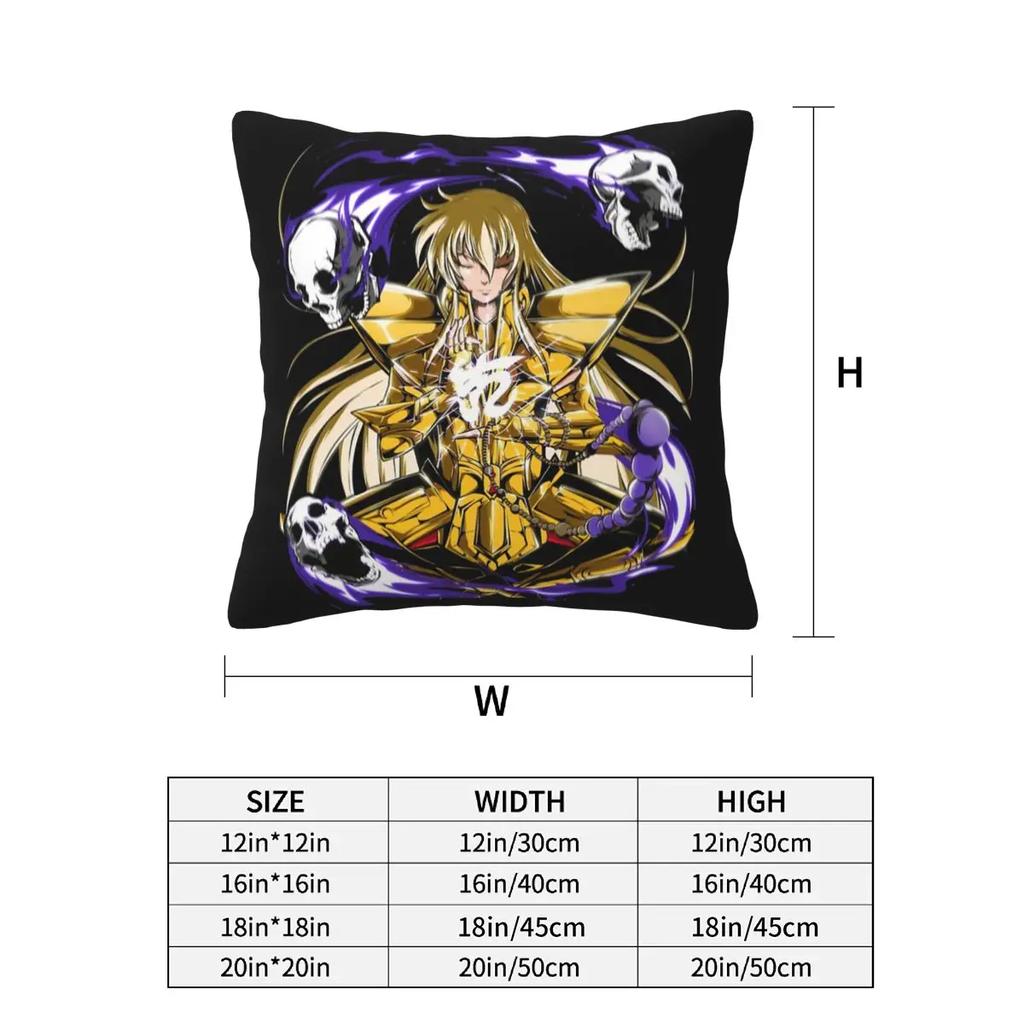 Knights Of The Zodiac Saint Seiya 2 Pcs Square Pillowcase Pillow Cover Cushion Decor Comfort Throw Pillow For Home Car