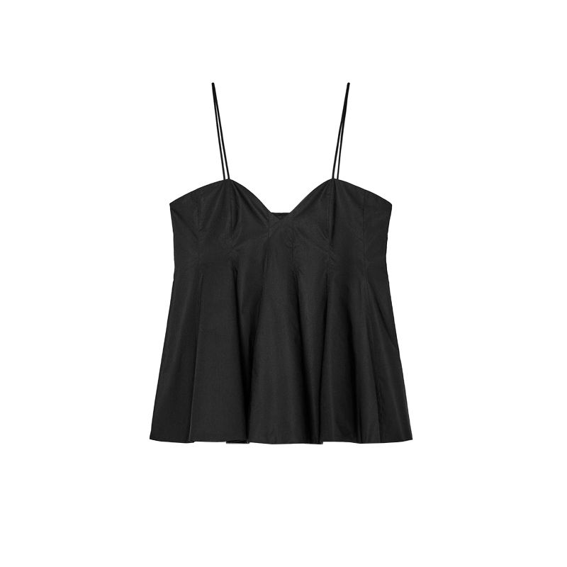 

Summer New Product Women s Clothes French Style Design Niche Style Backless Slip Dress Hem V Neck Tops 2731087 Black L