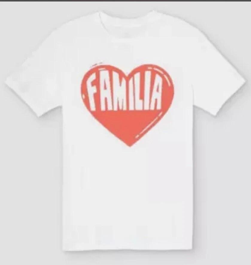 NEW Latino Heritage Month  Familia  Heart Target Youth Kids White T-Shirt Sz XL S