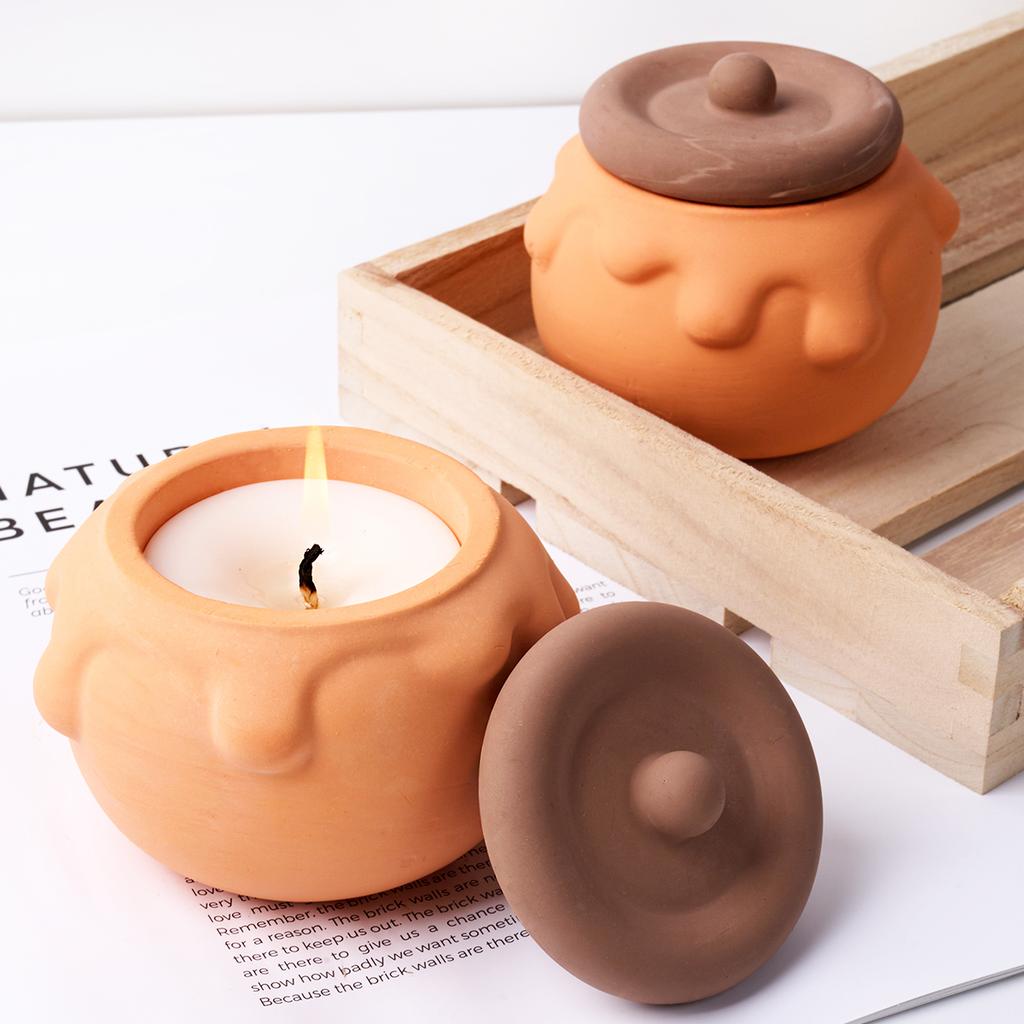 3D Honey Candle Jar Silicone Mold DIY Handmade Jewelry Storage Box Craft Making Plaster Resin Flowerpot Casting Molds Home Decor
