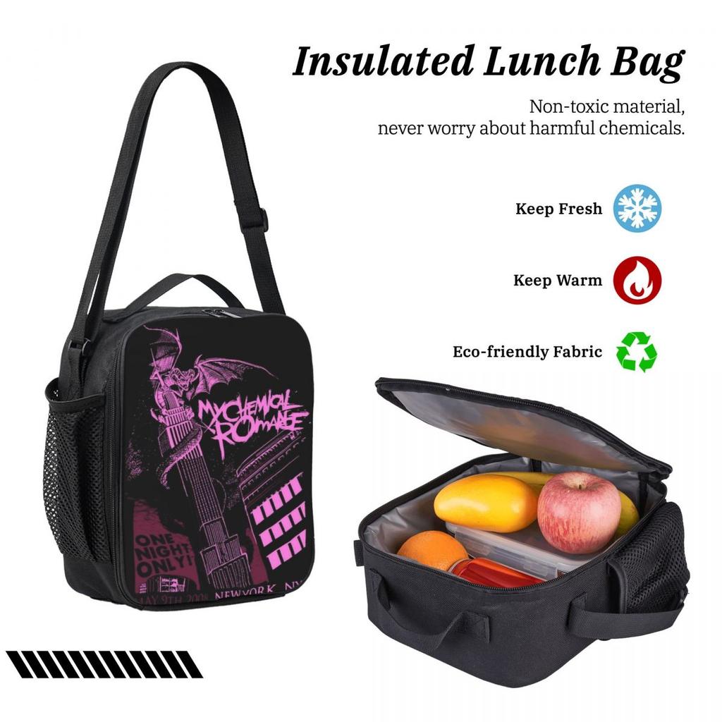 MCR My Chemical Romance Rock Band Kids Backpack Lunch Box Pen Bags for Boys Girls Backpacks School bag Bookbag Set
