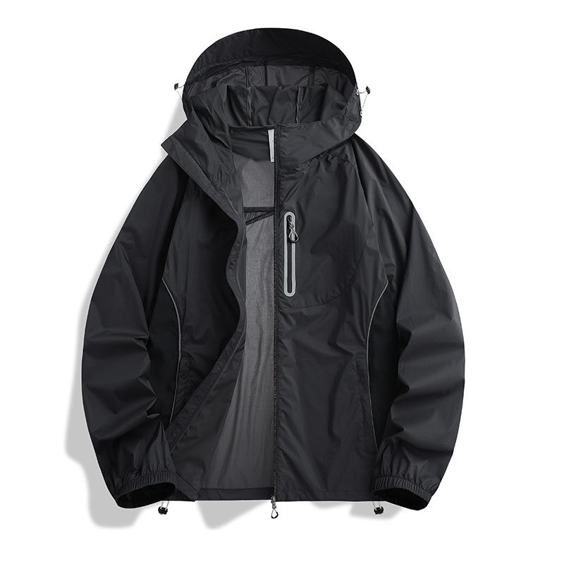 Men's and women's sunscreen clothing print outdoor hooded light skin clothing summer ice silk UV protection fishing clothing