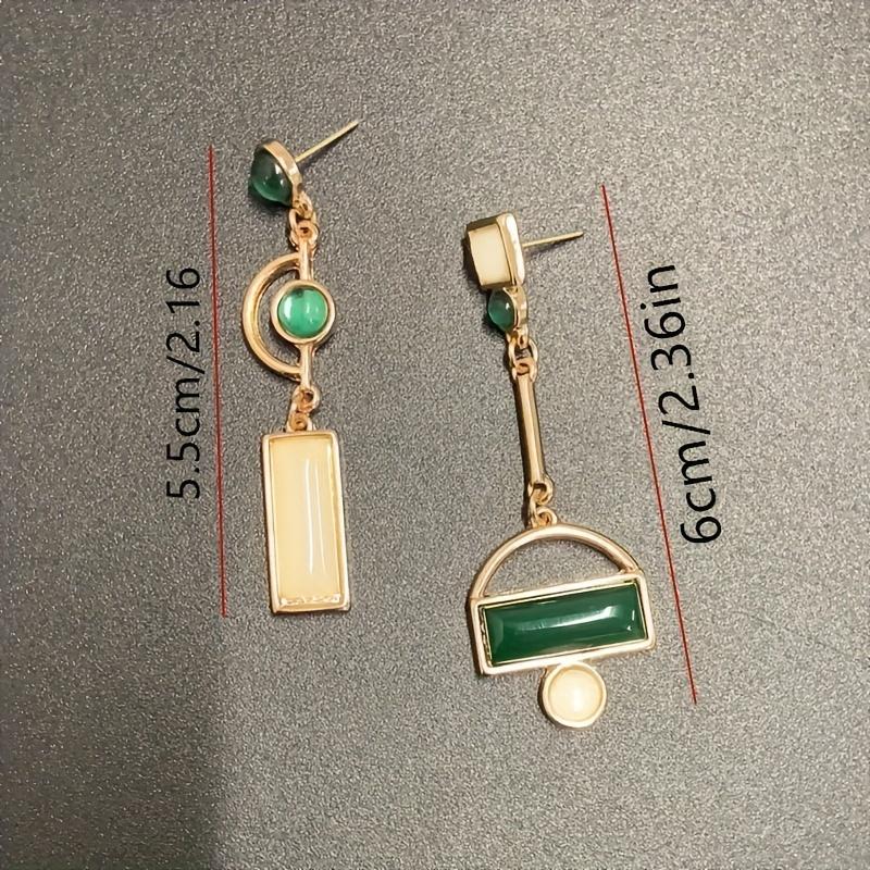 1 Pair Creative Women's Geometric Pendant Resin Asymmetric Jewelry, Very Suitable As A Gift for Bride and Bridesmaids
