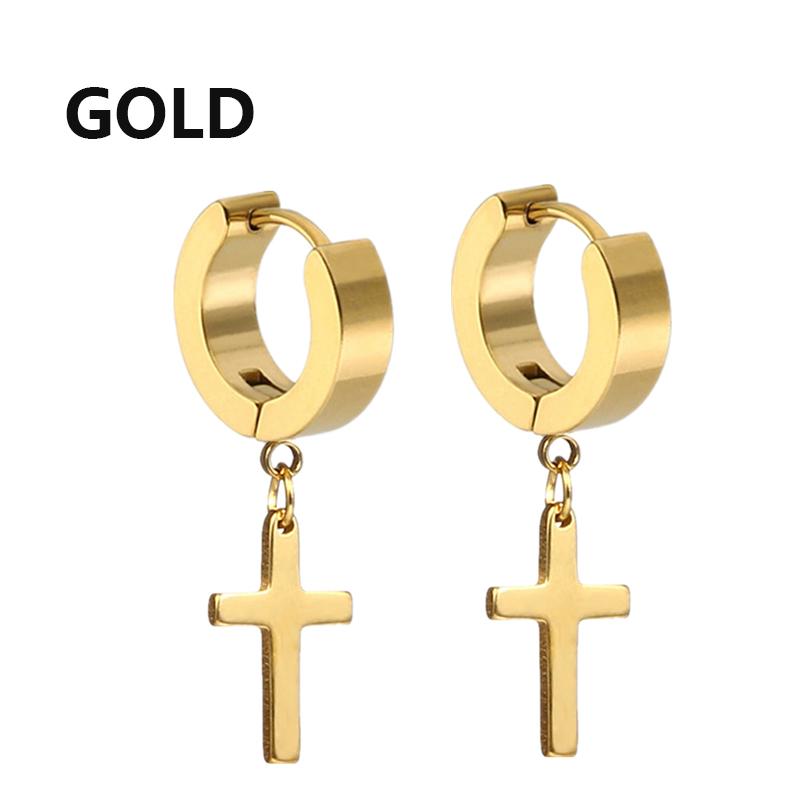 1Pair Punk Gothic Stainless Steel Stud Earring Creative Blade Pendant Punk Rock Razor Blade Earrings Gothic Hip-hop Ear Zircon